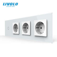 Сенсорний вимикач 1 сенсор 3 розетки Livolo