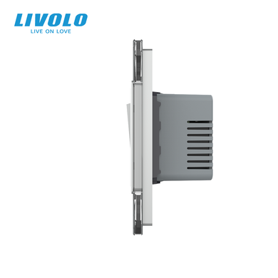 LIVOLO programmable touch thermostat for underfloor heating with 3 way switch, gray, glass