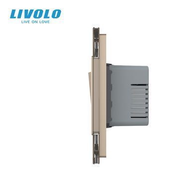 Терморегулятор LIVOLO для теплого пола, сенсорный + 3-клавишный выключатель универсальный (обычный/проходной) (1+2)