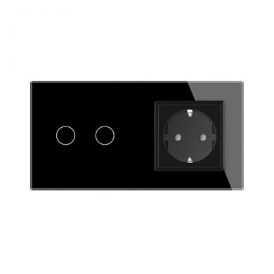 Touch dimmer switch 2 gang 1 socket Livolo