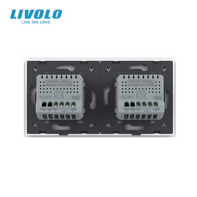 Smart touch switch LIVOLO 2 buttons (1-1) white glass Wi-Fi