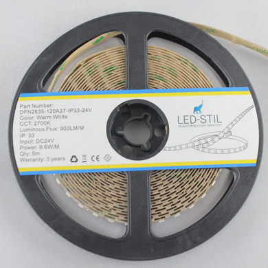 LED стрічка LED-STIL 2700K, 9,6 W, 2835, 120 шт, IP33, 24V
