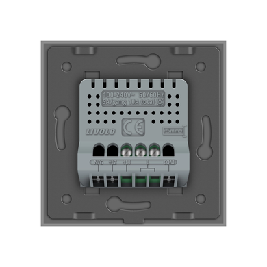 Розумний сенсорний ZigBee вимикач 1 сенсор Livolo сірий скло (VL-C7FC1Z-2IP)