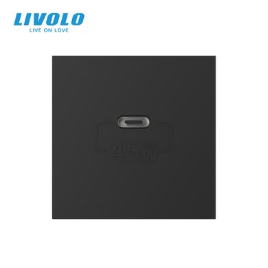 Механізм розетка USB Type-C з блоком живлення 45W Livolo