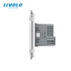 Умный сенсорный выключатель LIVOLO EC, 2 сенсора (1-1) + розетка с USB-C 18 Вт, 16 А, с заземлением