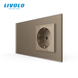 Smart EC touch switch 2 gang 1 socket Livolo