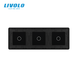 3-Gang Frame for Three 1-Touch Switches (1-1-1) LIVOLO tempered glass