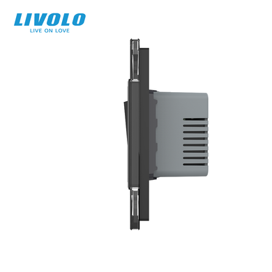 LIVOLO programmable touch thermostat for underfloor heating with 3 way switch, black, glass