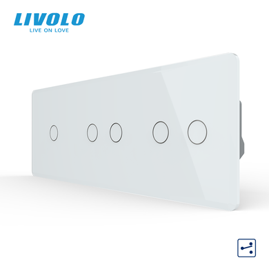 Smart multi-way touch light switch LIVOLO EC, 5 gangs (1-2-2)