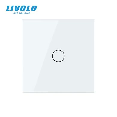 Бездротовий розумний сенсорний вимикач 1 сенсор Livolo білий скло (VL-XR007-W)