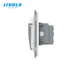 Multi-way touch light switch LIVOLO, 4 gangs (2-2) + socket with IP44 cover, 16 A, earthed