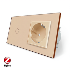 Smart ZigBee touch switch 1 gang 1 socket Livolo