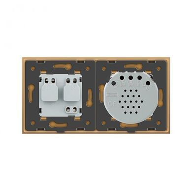 Розумний сенсорний ZigBee вимикач 1 сенсор 1 розетка Livolo золото скло (VL-C701Z/C7C1EU-13)