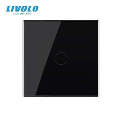 Беспроводной умный сенсорный выключатель 1 сенсор Livolo черный стекло (VL-XR007-B)