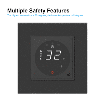 Thermostat for Underfloor Fan Coil Heating Livolo