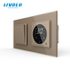 LIVOLO programmable touch thermostat for underfloor heating with 3 way switch, gold, glass