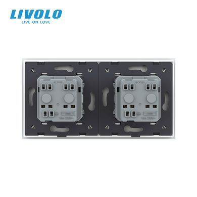 Розетка двойная с заземлением Livolo