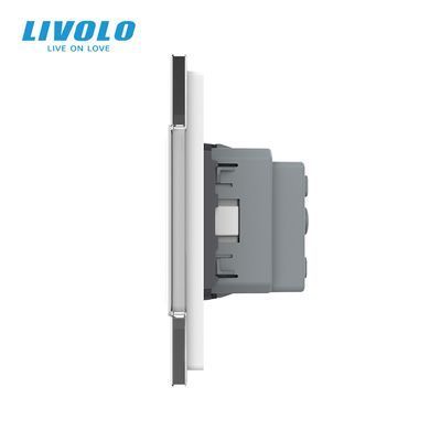 Розетка двойная с заземлением Livolo