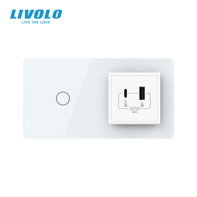 Сенсорный выключатель LIVOLO с розеткой