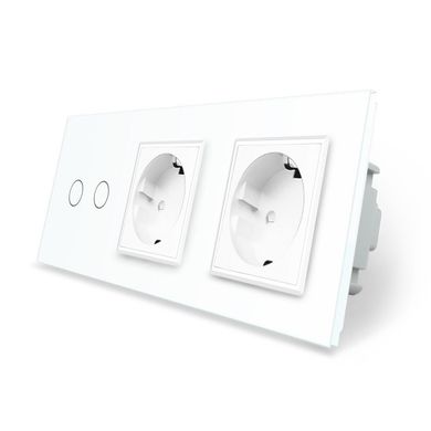Touch switch 2 gang 2 socket Livolo