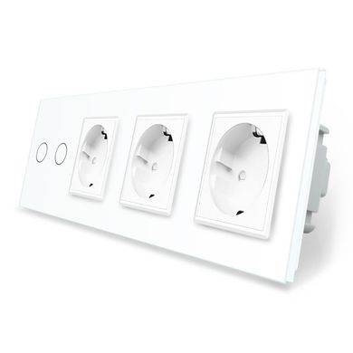 Touch switch 2 gang 3 socket Livolo