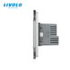 Thermostat + walk-through touch dimmer + USB Type-C 18W + LIVOLO grounded socket, gray glass