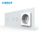 Touch switch 3 gang 1 socket Livolo