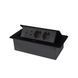 LIVOLO built-in desktop socket block, earthed mains sockets, Internet RJ-45, universal 2-in-1 socket, black, aluminium, 265 &times; 118 &times; 70 mm, smooth opening