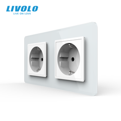 Розетка подвійна з заземленням Livolo