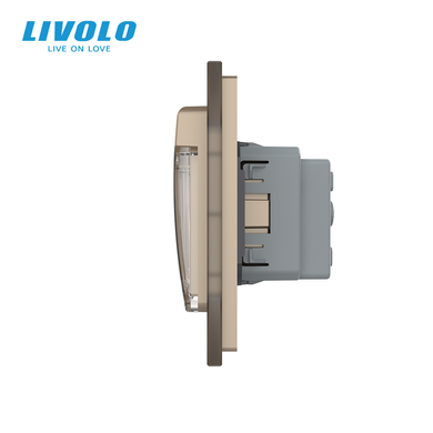 Розетка тройная влагозащищенная с крышкой Livolo