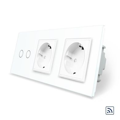 Remote touch switch 2 gang 2 sockets Livolo