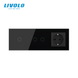 Touch switch 3 gang 1 socket Livolo