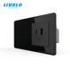 Сенсорный выключатель LIVOLO, 2 сенсора + зарядная розетка USB-A/USB-C 36 Вт