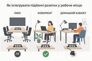 Як інтегрувати підйомні розетки у робоче місце (офіс, коворкінг і домашній кабінет)