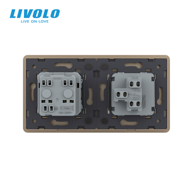 Одноклавишный выключатель с розеткой Livolo