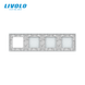 LIVOLO 4-post frame for 3 two-touch switches and sockets (2-2-2-0), glass, frosted white, 294&times;80 mm