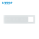 LIVOLO 4-post frame for 3 two-touch switches and sockets (2-2-2-0), glass, frosted white, 294&times;80 mm