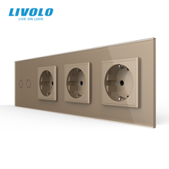 Сенсорний вимикач 2 сенсора 3 розетки Livolo