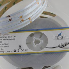 Светодиодная лента LED-STIL RGB+W 4000К 19 Вт/м COB 784 диода IP33 24 Вольта 800 lm разноцветная