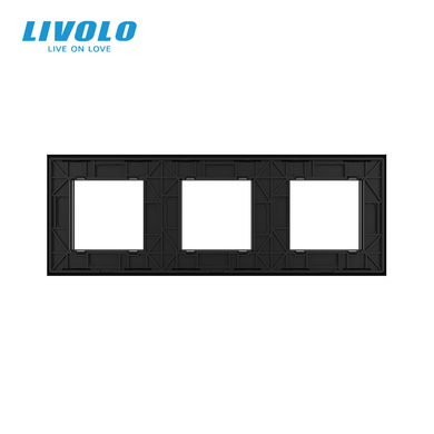 Рамка 3-постова LIVOLO, загартоване скло
