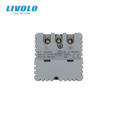 Механизм электрическая розетка с портом USB-C Livolo