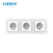 Розетка тройная с заземлением Livolo