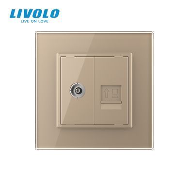 Розетка комп'ютерна RJ-45 і ТБ розетка Livolo