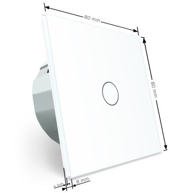 Сенсорный радиоуправляемый выключатель 1 сенсор + пульт-брелок белый стекло Livolo (VL-C701R-11/VL-RMT-02)