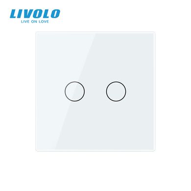 Wireless smart touch switch 2 sensors Livolo white glass (VL-XR008-W)