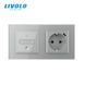 Smart two-way touch dimmer LIVOLO EC, 1 gang + socket with USB-C 18 W, 16 A, earthed