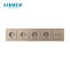 LIVOLO 5-gang combination wall socket, HDMI and RJ-45 Ethernet, with glass frame