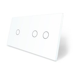 Сенсорная панель для выключателя 3 сенсора (1-2) Livolo белый стекло (C7-C1/C2-11)