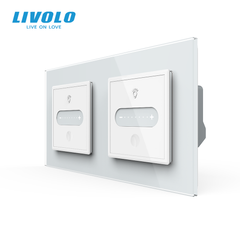 Smart touch dimmer LIVOLO slider, 2 sensors (1-1), white, glass