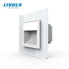 Світильник для сходів LIVOLO, сірий, 2.5D скляна рамка, тепле світло 2700K, 230В, 0.35Вт